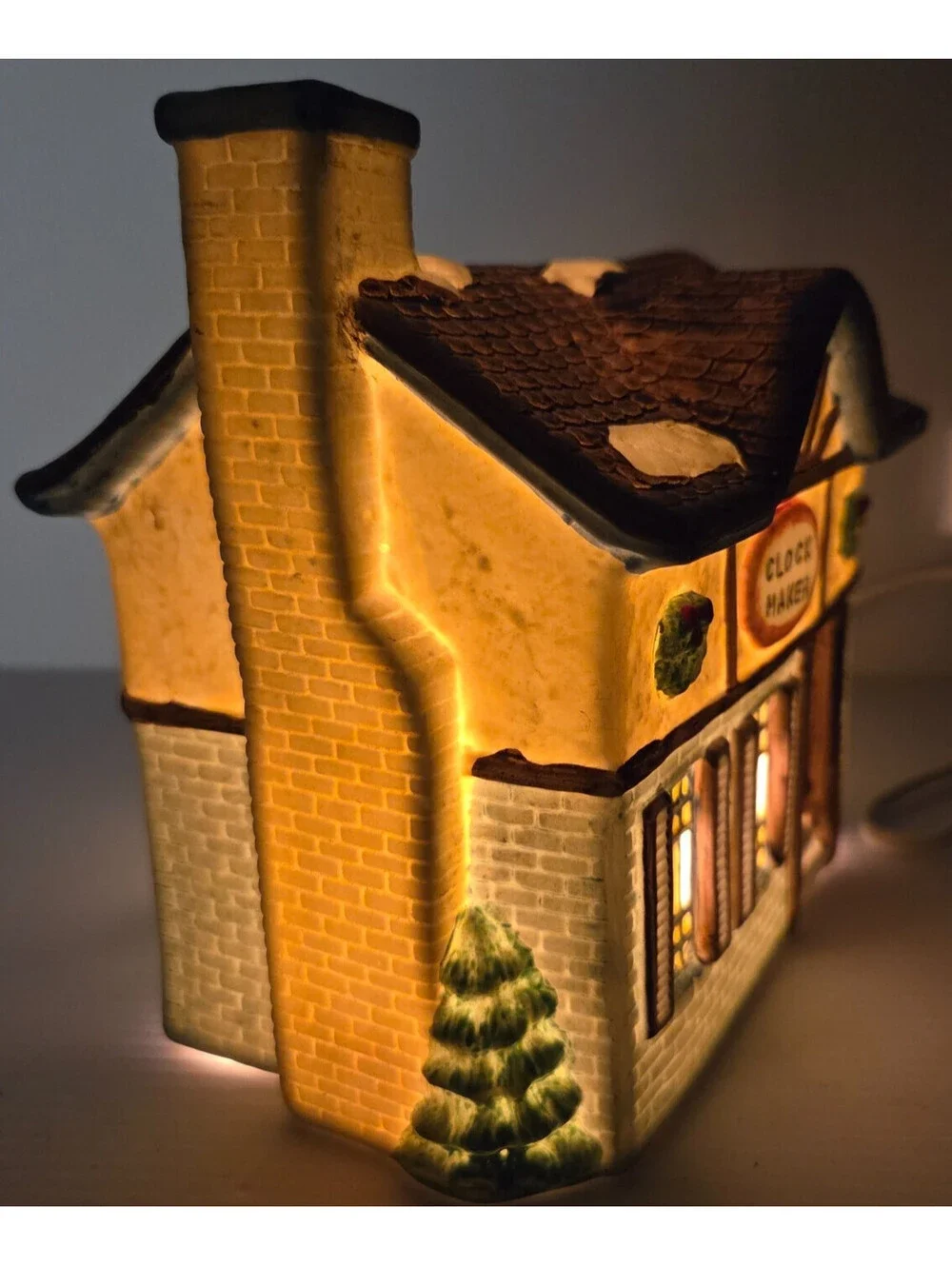Dept 56 Snow Village Clock Maker Lighted Christmas Village House 1993 Tested